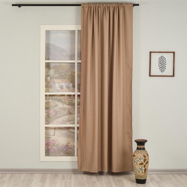 Orlof ''Single Panel'' Decorative Curtain-Mink Color