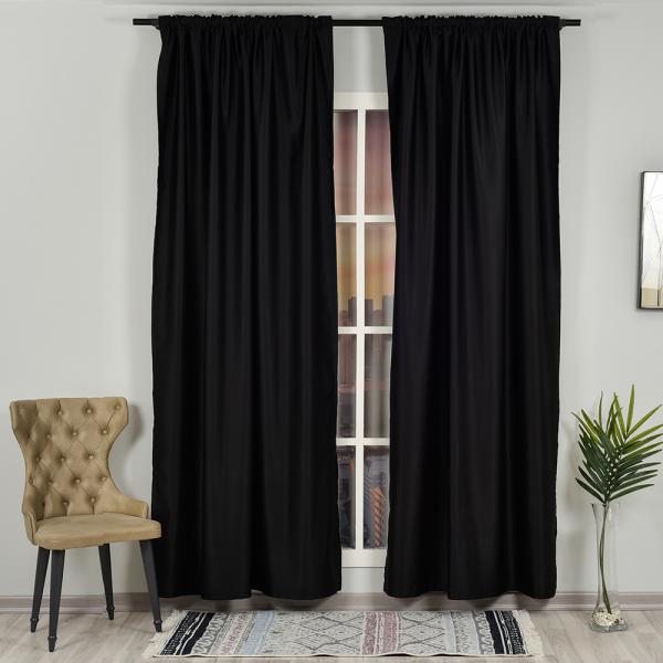 Black ''Single Panel'' Blackout Curtain