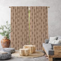 Bohemian Brush Strokes Single Panel Curtain-Beige