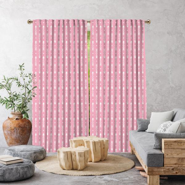 Bohemian Arrows Single Panel Curtain-Candy Pink