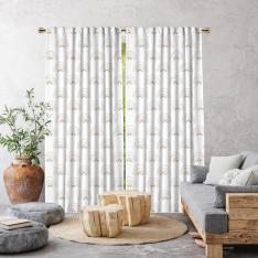 Boho Rainbow Pattern Single Panel Curtain-White