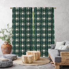 Bohemian Sun Pattern Single Panel Curtain-Green