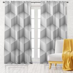 Dimensional  Pattern Single Panel Decorative Curtain-White