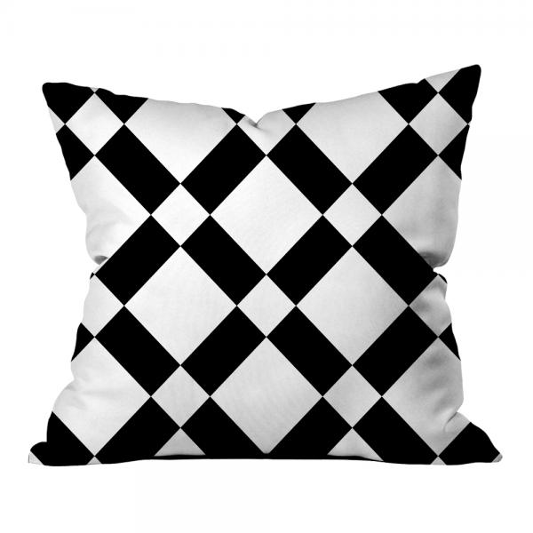 Cross Strip Pattern Pillow-White