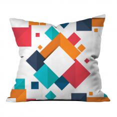 Messy Squares Pattern Pillow-Colorful