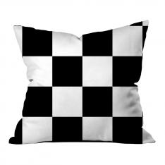 Checkers Pattern Pillow-Black/White