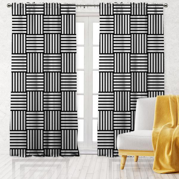 Matting Pattern Single Panel Decorative Curtain-White