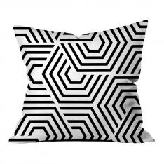 Hypnotic Geometric Pattern Pillow-White