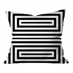 Intertwined Squares Pattern Pillow-White