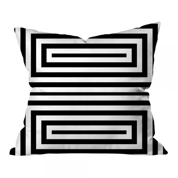 Intertwined Squares Pattern Pillow-White