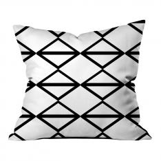 Thin Diagonal Lines Pillow-White