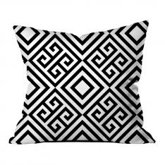 Square Frame Pattern Pillow-White