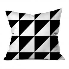 Contrast Geometric Pattern Pillow-White