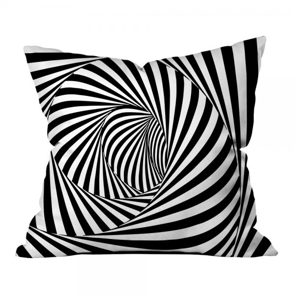 Psychedelic Illusion Pattern Pillow-White