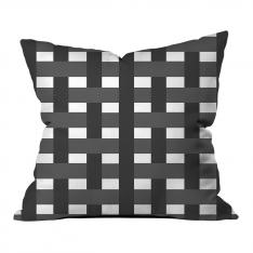 Line Games Pattern Pillow-Grey