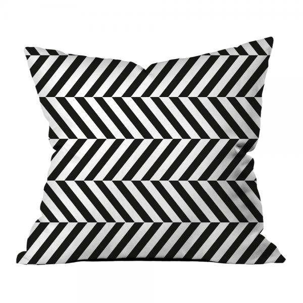 Reverse Lines Pattern Pillow-White
