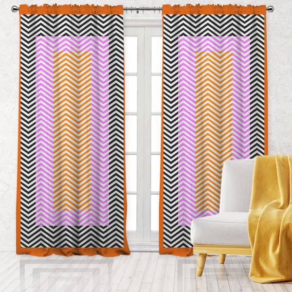 Zigzag Pattern Single Panel Decorative Curtain-Colorful