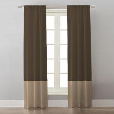 Brown/Beige Block Colors ''Single Panel'' Decorative Curtain