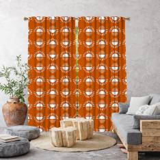 Bohemian Sun Pattern Single Panel Curtain-Burnt Orange