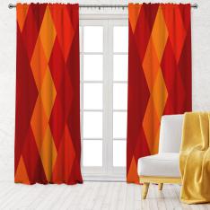 Gradient Diamond Pattern Single Panel Decorative Curtain-Burnt Orange