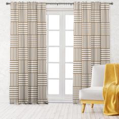 Matting Pattern Single Panel Decorative Curtain-Beige