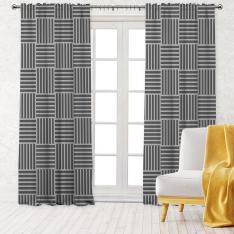 Matting Pattern Single Panel Decorative Curtain-Grey