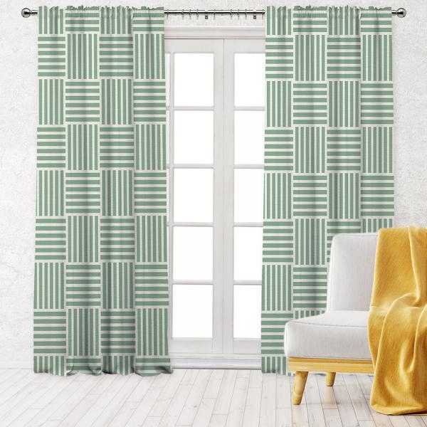 Matting Pattern Single Panel Decorative Curtain-Green