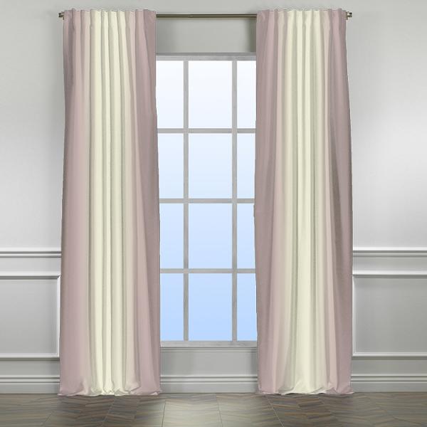 Ecru-Dusty Blush ''Single Panel'' 3 Colors Ombre Curtain