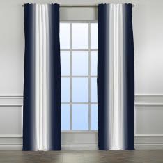 Navy-White ''Single Panel'' 3 Colors Ombre Curtain