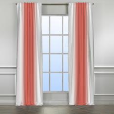 Coral-White ''Single Panel'' 3 Colors Ombre Curtain