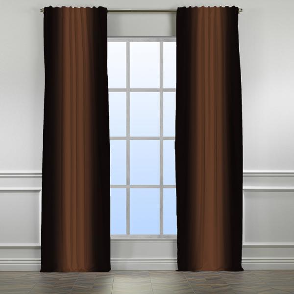 Black-Brown ''Single Panel'' 3 Colors Ombre Curtain