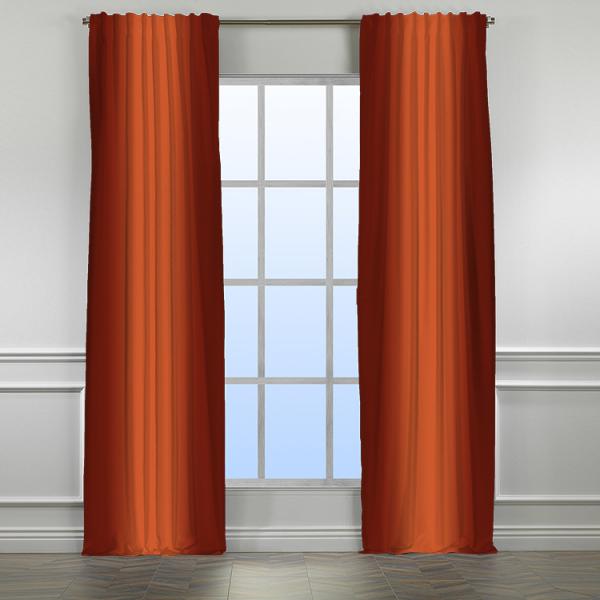 Orange-Burnt Orange ''Single Panel'' 3 Colors Ombre Curtain